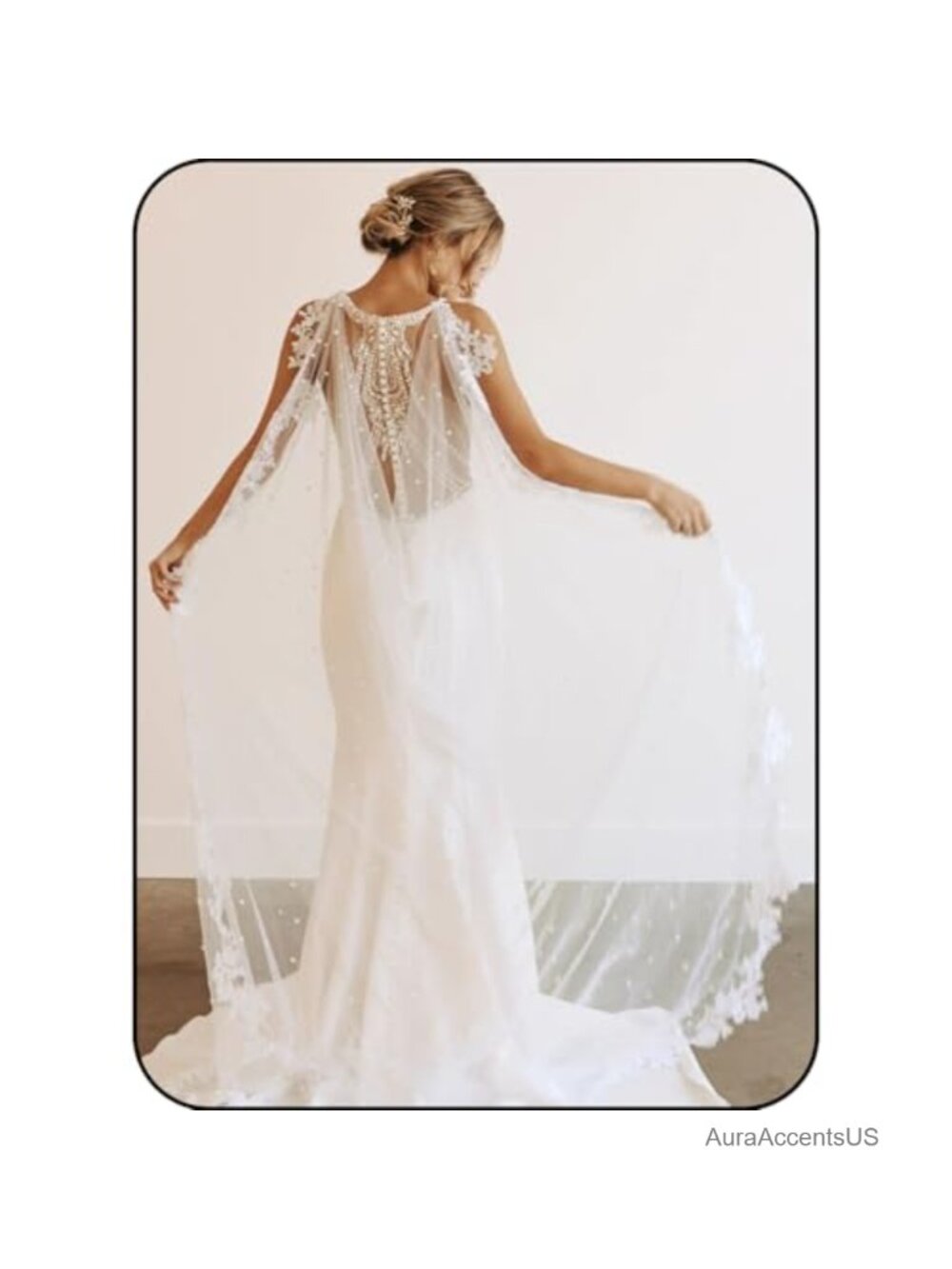 Lace Bridal Cape Cathedral Wedding Veil Shawl Long Tulle Wrap